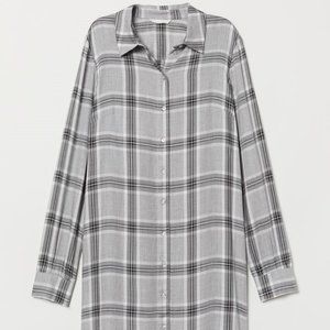 H&M Grey Plaid Shirt Dress